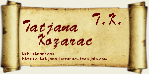 Tatjana Kozarac vizit kartica